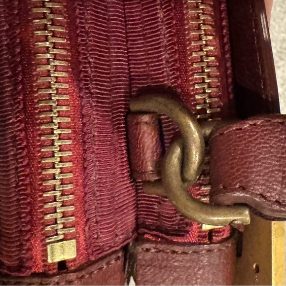 Lanvin Burgundy Leather Shoulder / Crossbody Bag Gold Hardware EUC - Picture 9 of 15